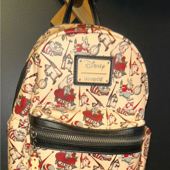 RARE Loungefly Disney Alice in Wonderland Tattoo AOP Mini Backpack - Picture 13 of 13